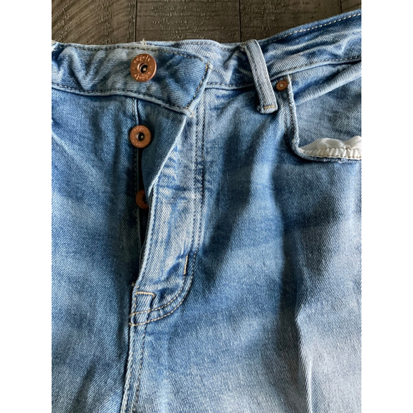 Edgely High Rise Mom Jeans Women’s Size 14 Regular Light Wash Distressed Button - Picture 7 of 8